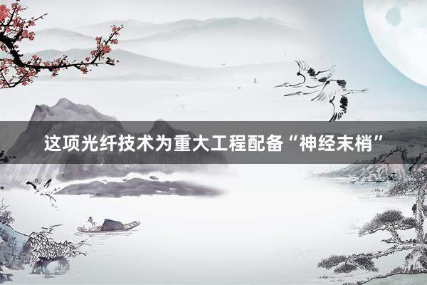 这项光纤技术为重大工程配备“神经末梢”