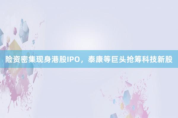险资密集现身港股IPO，泰康等巨头抢筹科技新股