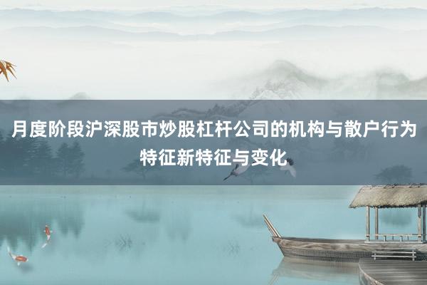 月度阶段沪深股市炒股杠杆公司的机构与散户行为特征新特征与变化