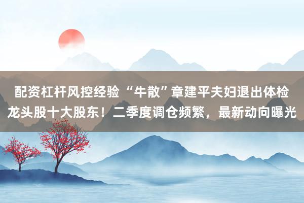 配资杠杆风控经验 “牛散”章建平夫妇退出体检龙头股十大股东！二季度调仓频繁，最新动向曝光