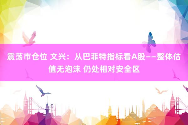 震荡市仓位 文兴：从巴菲特指标看A股——整体估值无泡沫 仍处相对安全区