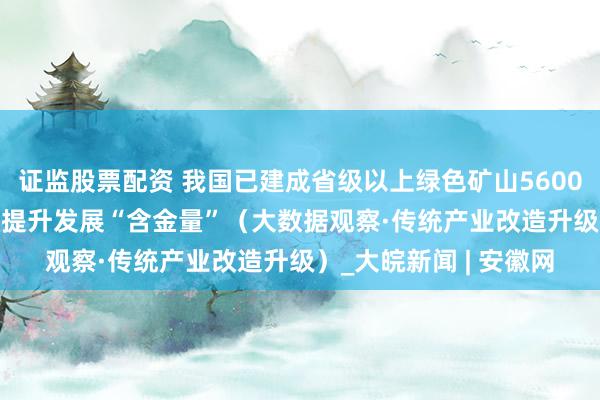 证监股票配资 我国已建成省级以上绿色矿山5600余家  矿业“含绿量”提升发展“含金量”（大数据观察·传统产业改造升级）_大皖新闻 | 安徽网